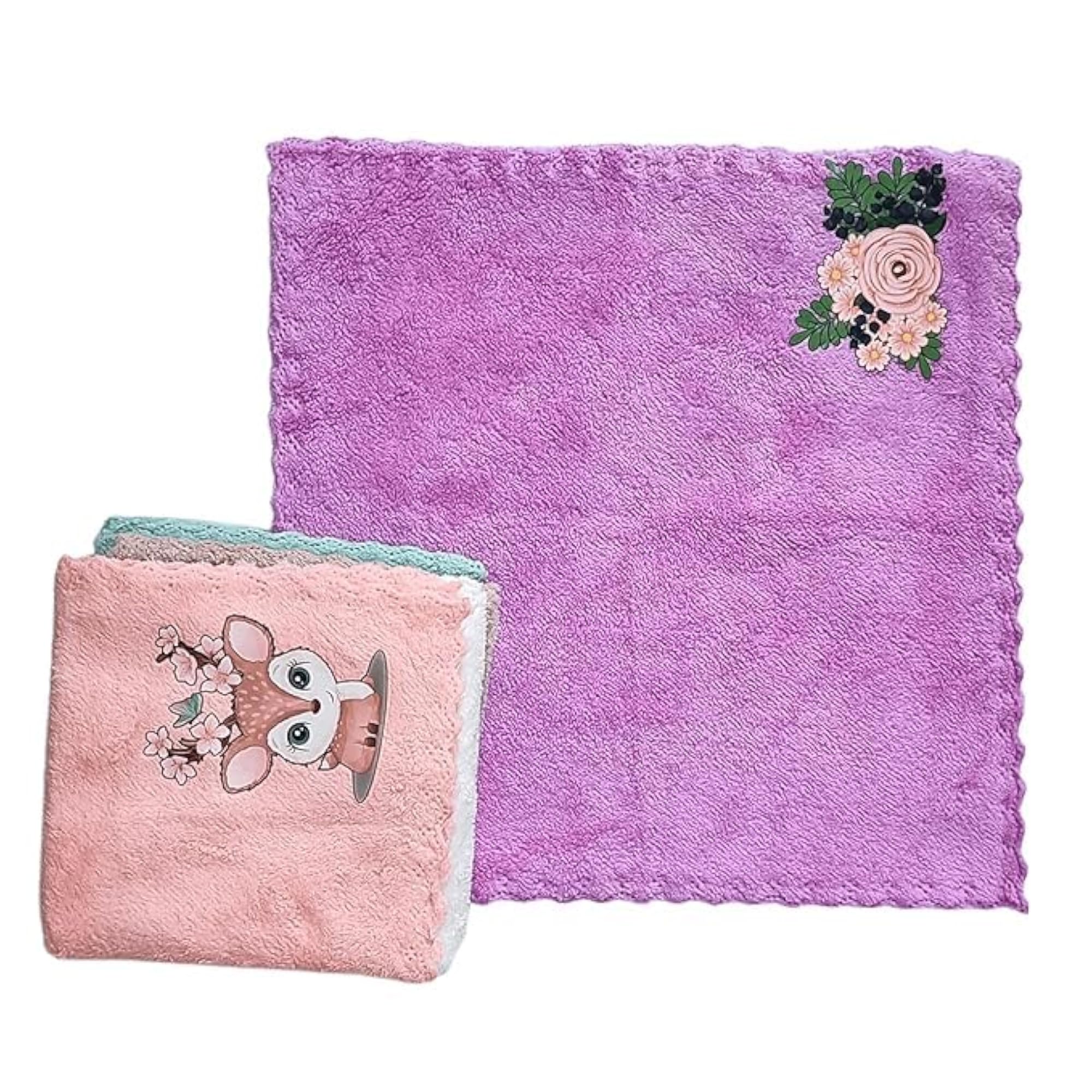 DIGITAL MART Soft Rubber Printed Face Towels Set of 6